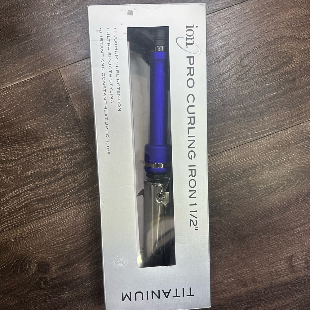 Titanium Ion Pro Curling Iron with Purple Handle